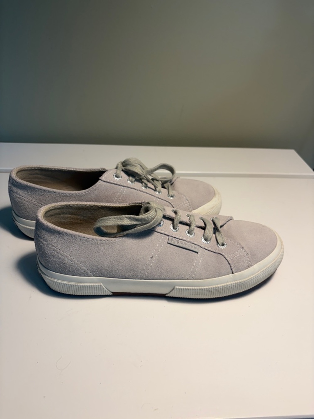 Superga Women's Suede Sneakers in Light Gray